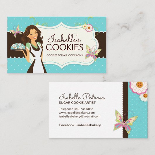 Visitekaartje voor koekjesbakkerij (Voorkant / Achterkant)