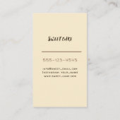 Visitekaartje voor koffiewinkel en bakkerij. (Achterkant)