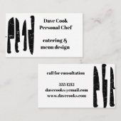 Visitekaartje voor kok- of cateringbedrijven (Voorkant / Achterkant)