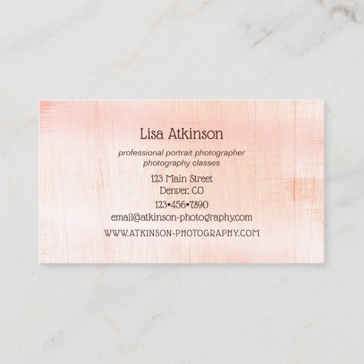 Visitekaartje voor koraalkleurstof (Achterkant)