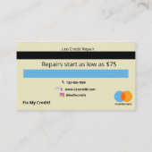 Visitekaartje voor kredietreparatie (Achterkant)