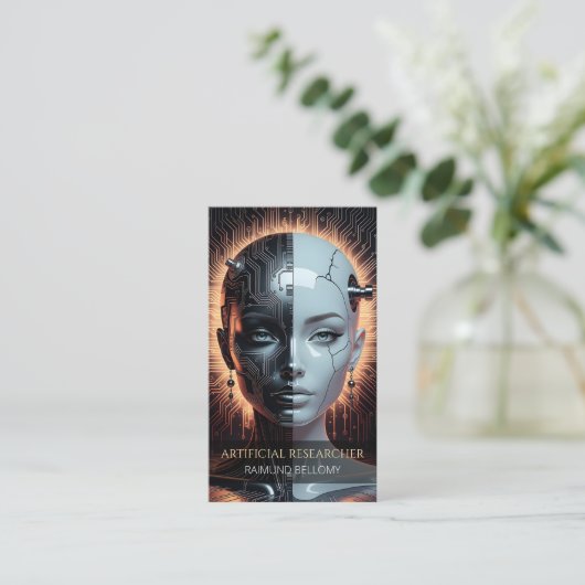 Visitekaartje voor kunstmatige intelligentie (Staand voorkant)