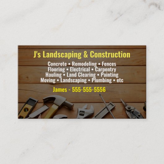 Visitekaartje voor landschap en bouw (Voorkant)