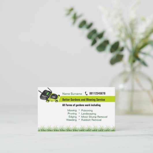 visitekaartje voor landschapsarchitectuur en maaie (Staand voorkant)