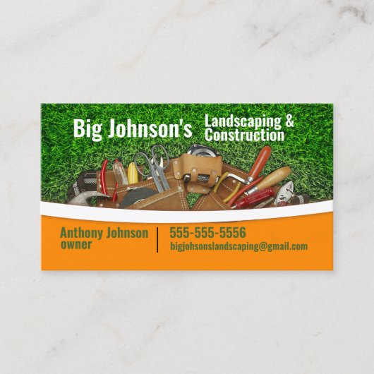 Visitekaartje voor landschapsontwerp en bouw (Voorkant)