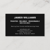 Visitekaartje voor landschapsverzorging (Achterkant)