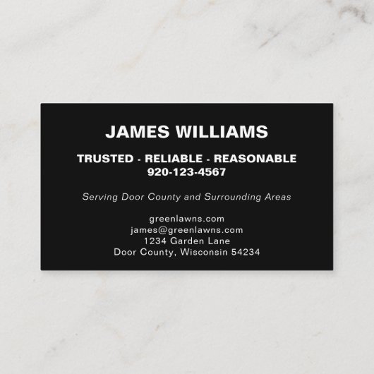 Visitekaartje voor landschapsverzorging (Achterkant)