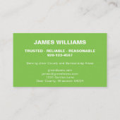 Visitekaartje voor landschapsverzorging (Achterkant)