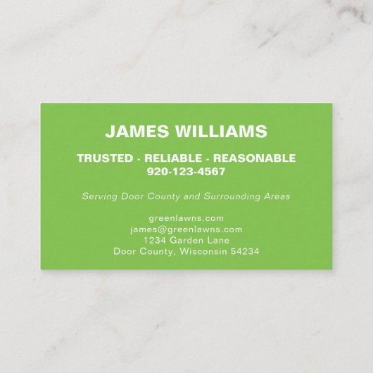 Visitekaartje voor landschapsverzorging (Achterkant)