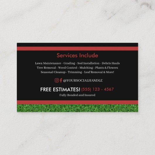 Visitekaartje voor landschapszorg (Achterkant)