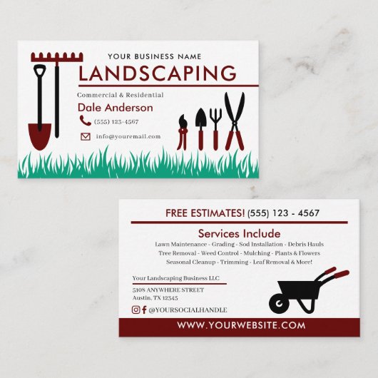 Visitekaartje voor landschapszorg (Voorkant / Achterkant)