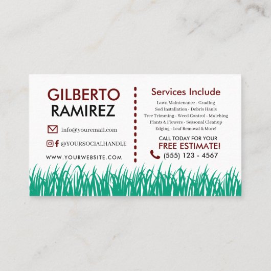 Visitekaartje voor landschapszorg (Achterkant)