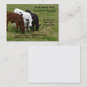 Visitekaartje voor langeafstandsveeteelt (Voorkant / Achterkant)