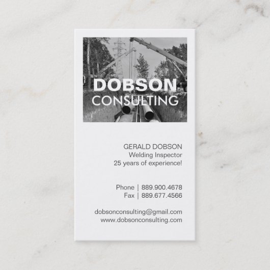 Visitekaartje voor lascontroletechnicus (Voorkant)