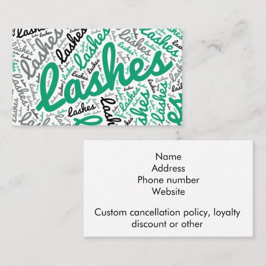 Visitekaartje voor Lash-extensies (Voorkant / Achterkant)