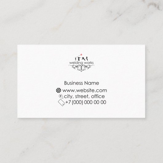 Visitekaartje voor lassen (Achterkant)