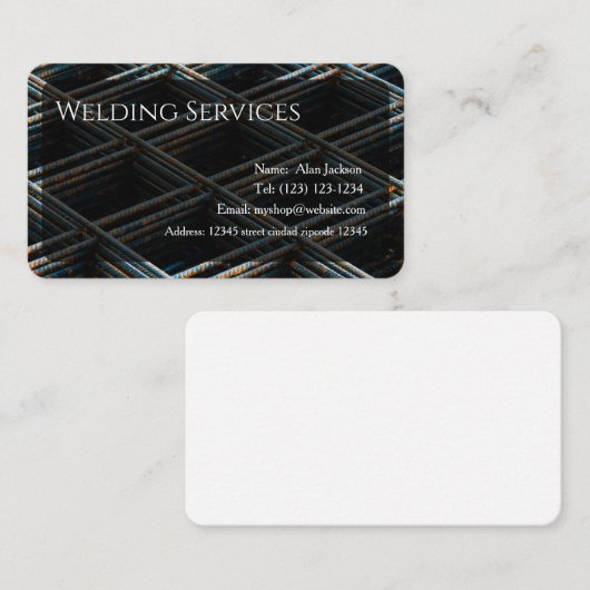 Visitekaartje voor lasservices bewerkbaar (Voorkant / Achterkant)