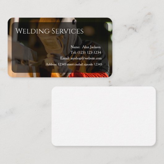 Visitekaartje voor lasservices bewerkbaar (Voorkant / Achterkant)