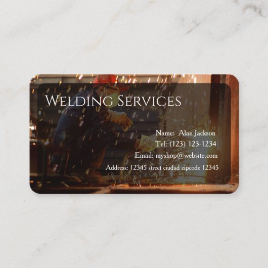 Visitekaartje voor lasservices bewerkbaar (Voorkant)