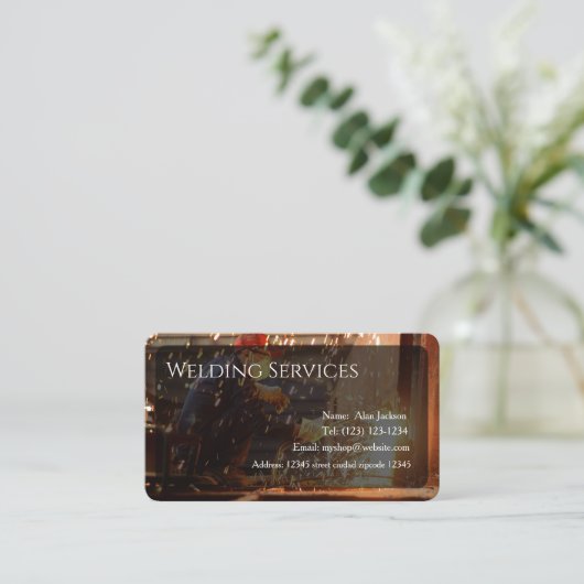 Visitekaartje voor lasservices bewerkbaar (Staand voorkant)