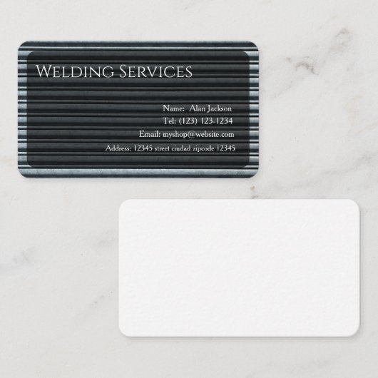 Visitekaartje voor lasservices bewerkbaar (Voorkant / Achterkant)