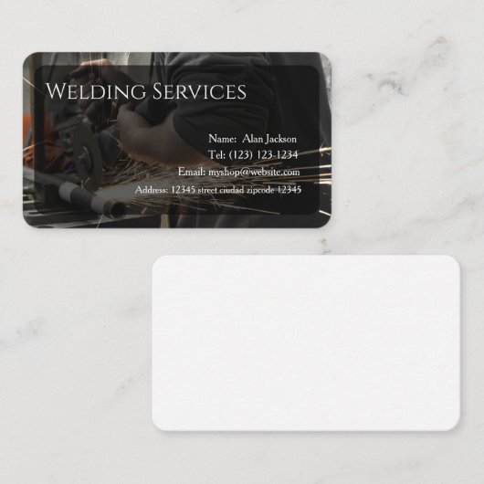 Visitekaartje voor lasservices bewerkbaar (Voorkant / Achterkant)