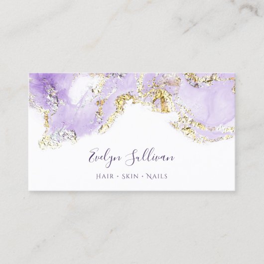 visitekaartje voor lavendel marbling (Voorkant)