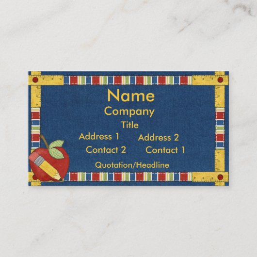 Visitekaartje voor leerkrachten (Voorkant)