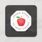 Visitekaartje voor leerlingenrode Apple Chalkboard (Voorkant)