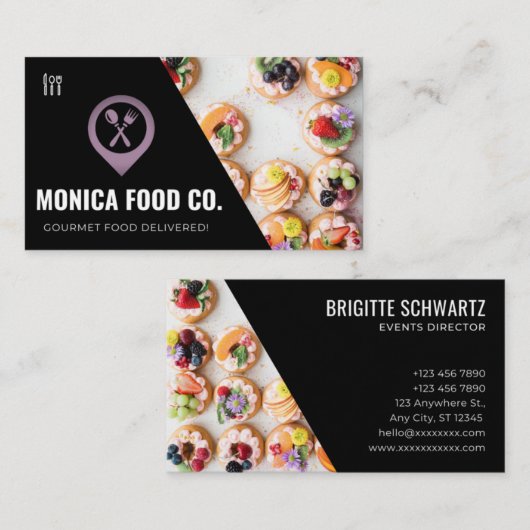 Visitekaartje voor levensmiddelen (Voorkant / Achterkant)
