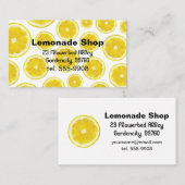 Visitekaartje voor limonadewinkels. Geel vers frui (Voorkant / Achterkant)