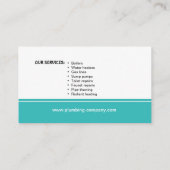 visitekaartje voor loodgieter en handyman (Achterkant)