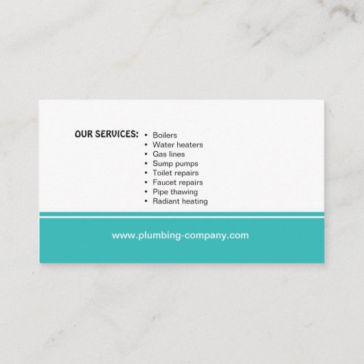 visitekaartje voor loodgieter en handyman (Achterkant)