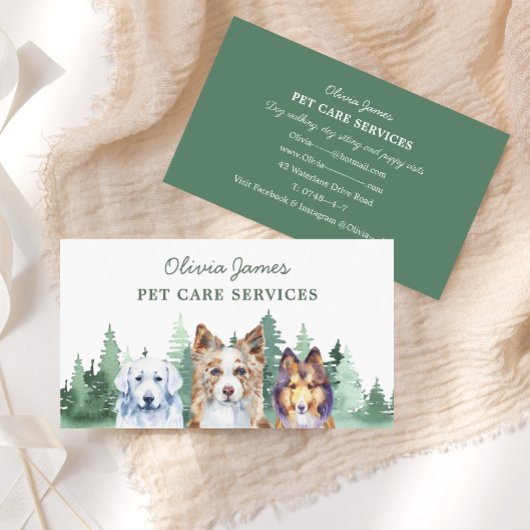 Visitekaartje voor lopen van honden