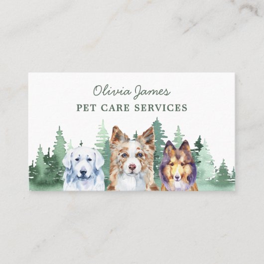 Visitekaartje voor lopen van honden (Voorkant)