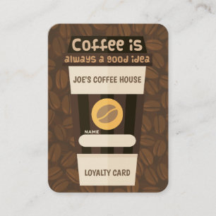 visitekaartje voor loyaliteit aan koffiehuis