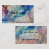 visitekaartje voor marmer zwirlkleurige verfsteen (Voorkant / Achterkant)