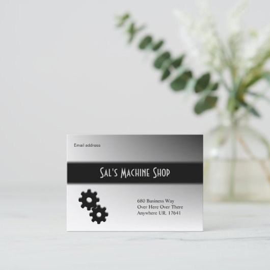 Visitekaartje voor mechanische apparaten/machines (Staand voorkant)