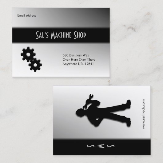 Visitekaartje voor mechanische apparaten/machines (Voorkant / Achterkant)