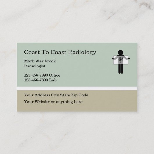 Visitekaartje voor medisch-laboratoriumradioloog (Voorkant)