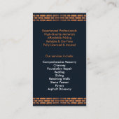 Visitekaartje voor metselwerk (Achterkant)