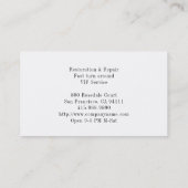 Visitekaartje voor meubelreparatie en -restauratie (Achterkant)