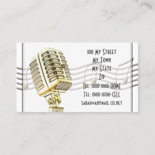  Visitekaartje voor microfoonontwerp (Achterkant)