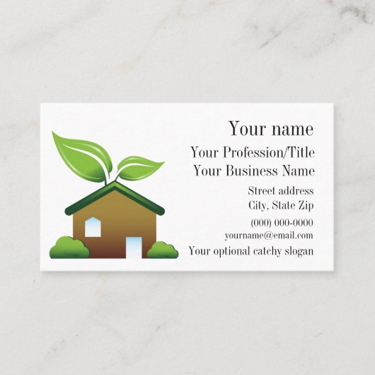 Visitekaartje voor milieuontwerp (Voorkant)