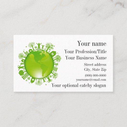 Visitekaartje voor milieuontwerp (Voorkant)