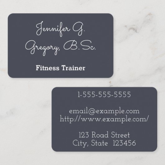 Visitekaartje voor minimale en schone fitness trai (Voorkant / Achterkant)