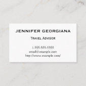Visitekaartje voor minimalistische en lastige reis (Voorkant)