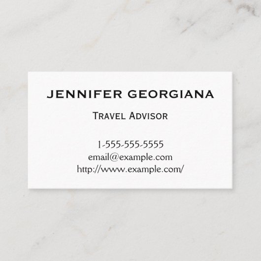 Visitekaartje voor minimalistische en lastige reis (Voorkant)