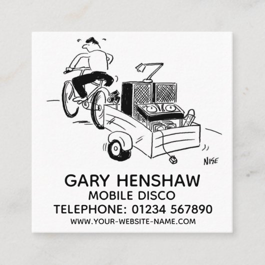 Visitekaartje voor Mobile Disco Disk Jockey Square (Voorkant)