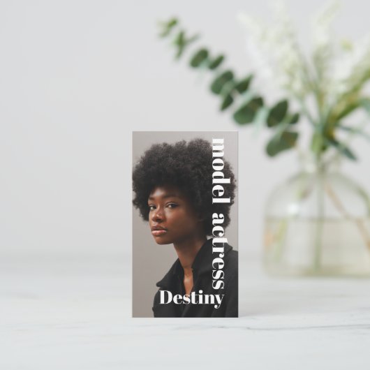 Visitekaartje voor modelfotograaf (Staand voorkant)